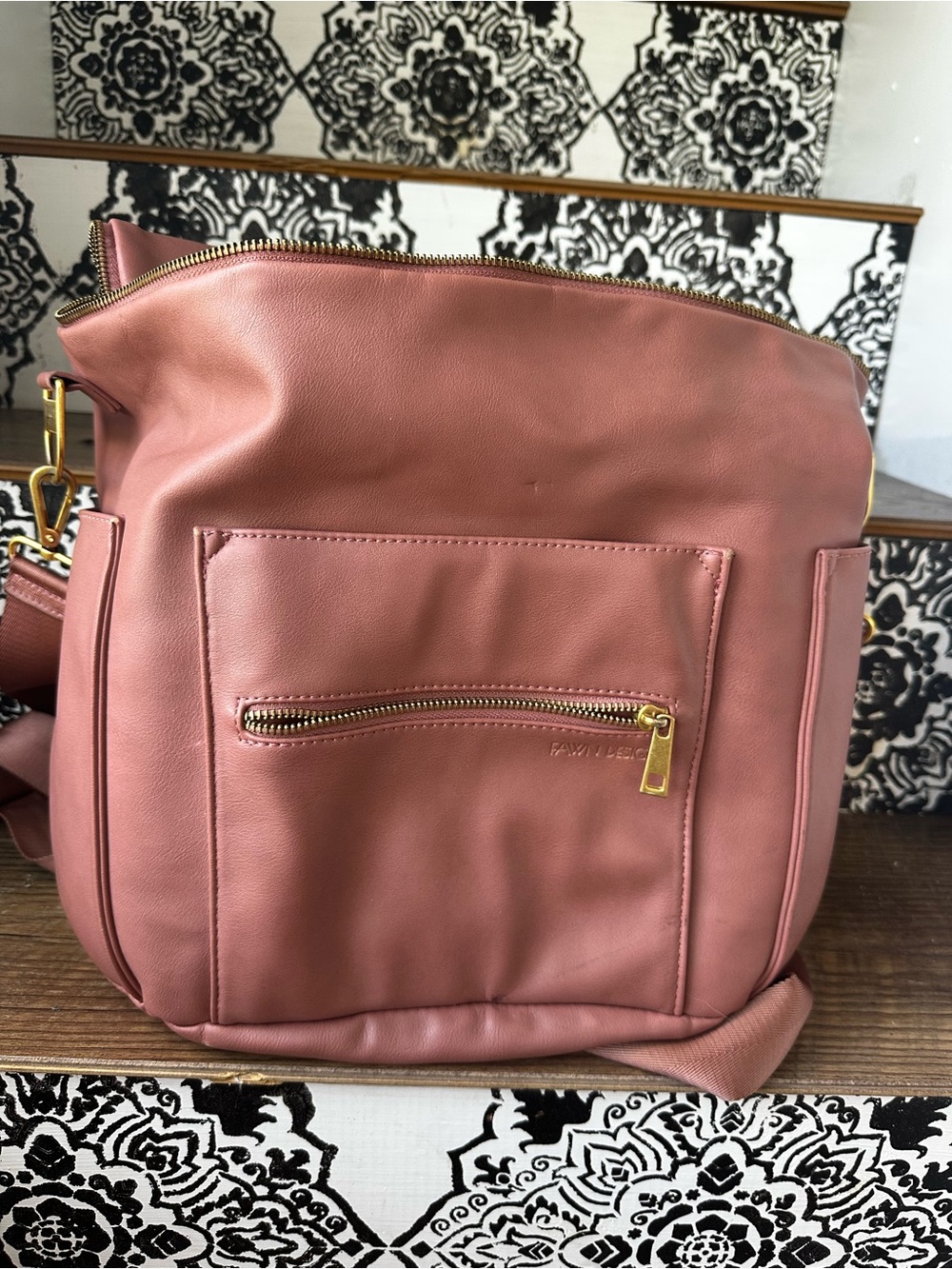 Fawn Design Diaper Bag Backpack Dusty Rose